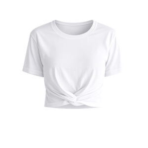 custom color twist front t-shirt